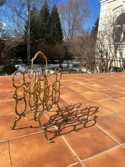 Старинная газетница из латуни