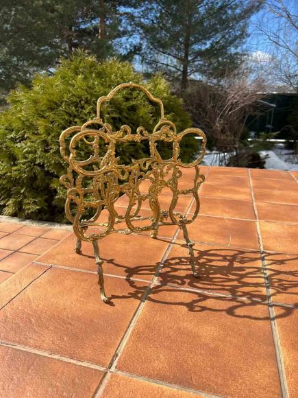 Старинная газетница из латуни