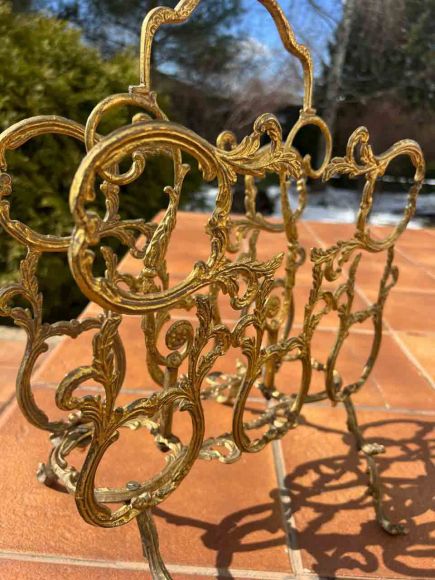 Старинная газетница из латуни