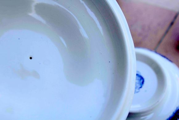 Английская винтажная супница в голубых тонах