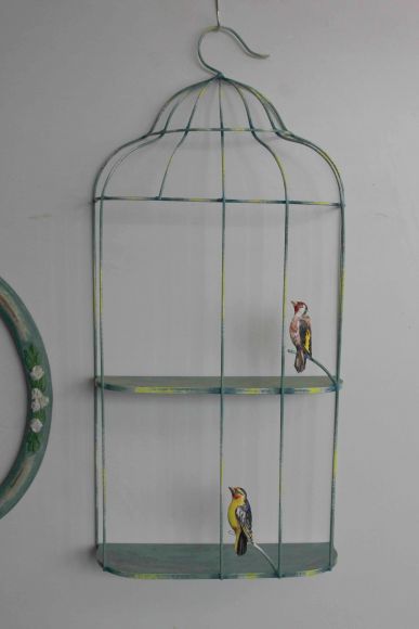 Винтажная навесная полка - клетка