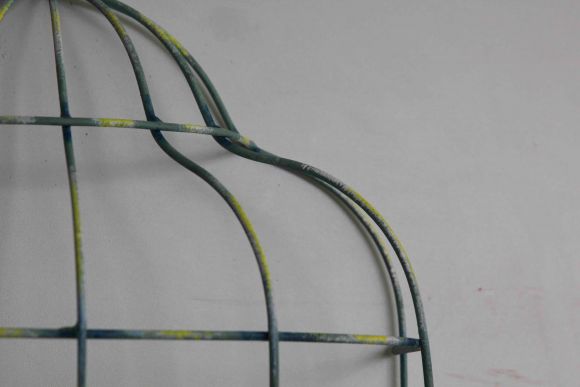 Винтажная навесная полка - клетка