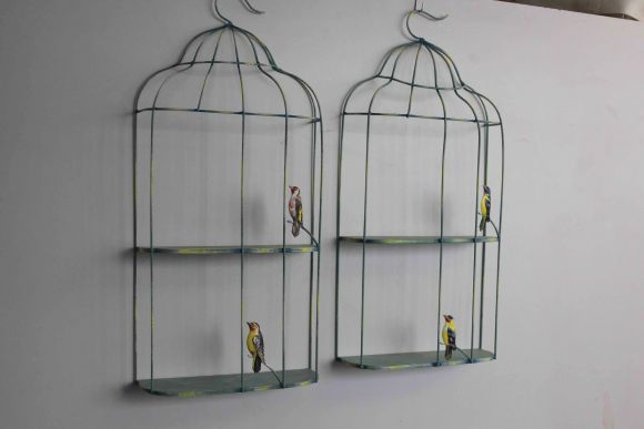 Винтажная навесная полка - клетка