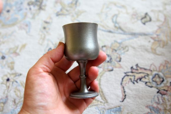 Тяжёлая  Оловянная стопка. Винтаж