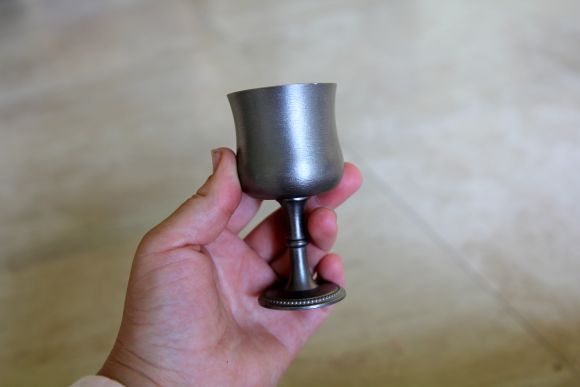 Тяжёлая  Оловянная стопка. Винтаж