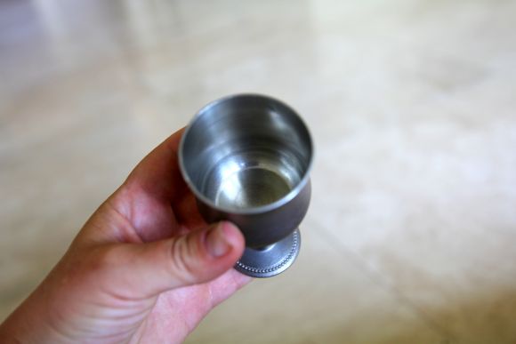 Тяжёлая  Оловянная стопка. Винтаж