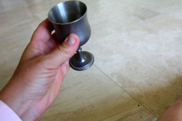 Тяжёлая  Оловянная стопка. Винтаж