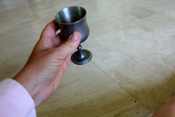 Тяжёлая  Оловянная стопка. Винтаж