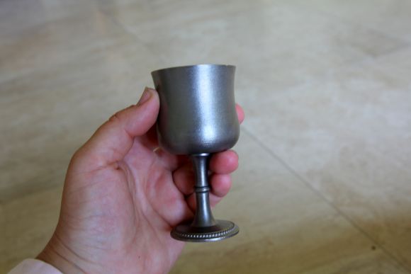 Тяжёлая  Оловянная стопка. Винтаж