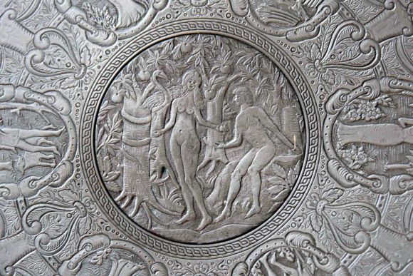 Старинное оловянное блюдо Berendsohn