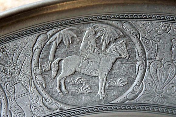 Старинное оловянное блюдо Berendsohn