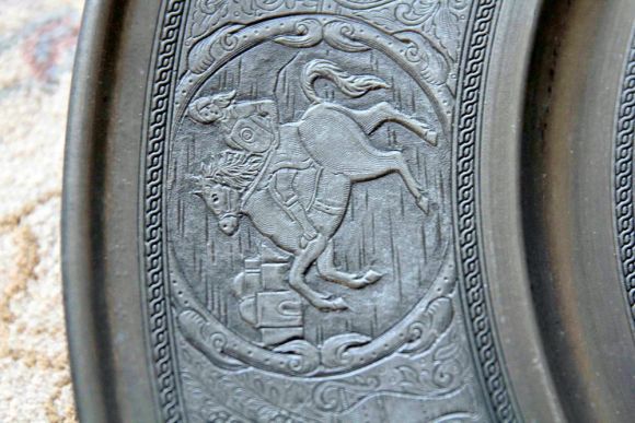 Старинное оловянное блюдо Berendsohn