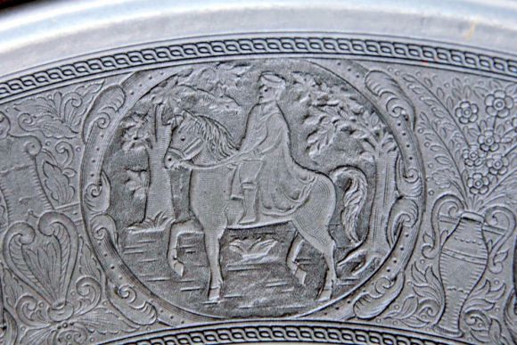 Старинное оловянное блюдо Berendsohn