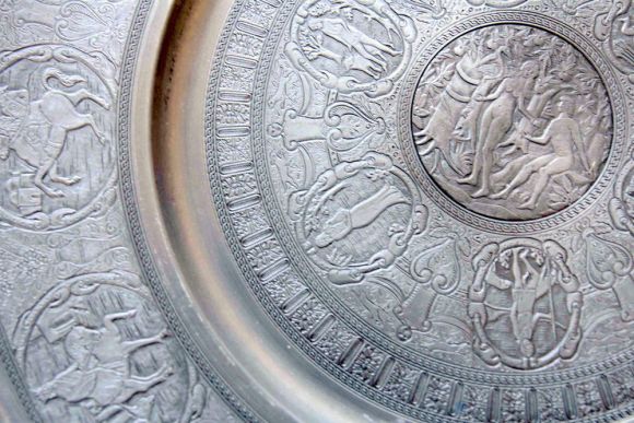 Старинное оловянное блюдо Berendsohn