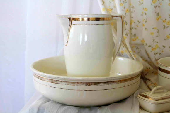 Потрясающий бельгийский набор для умывания Antique Boch LA Louviere