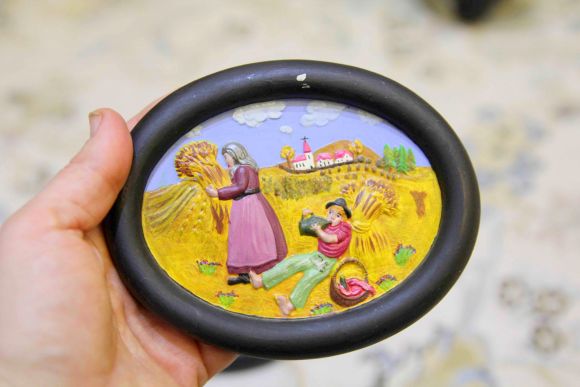 Времена года тарелочки из глины. Европа. Начало 20 века