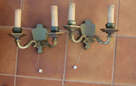 Винтажные бра из бронзы. Европа. 20 век.