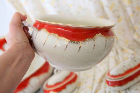 Восхитительный антикварный полный набор для ванной комнаты