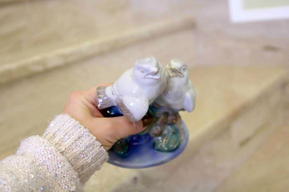 Старинная фарфоровая статуэтка - «Песнопение». Россия. Начало 20 века