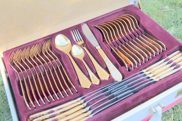 Роскошный набор столовых приборов в кейсе. Европа. Начало 20 века