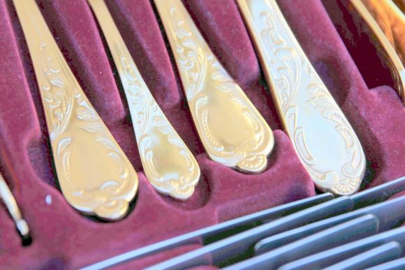 Роскошный набор столовых приборов в кейсе. Европа. Начало 20 века