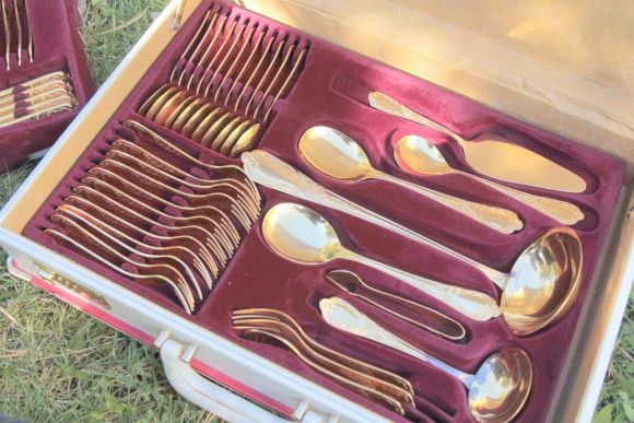 Роскошный набор столовых приборов в кейсе. Европа. Начало 20 века