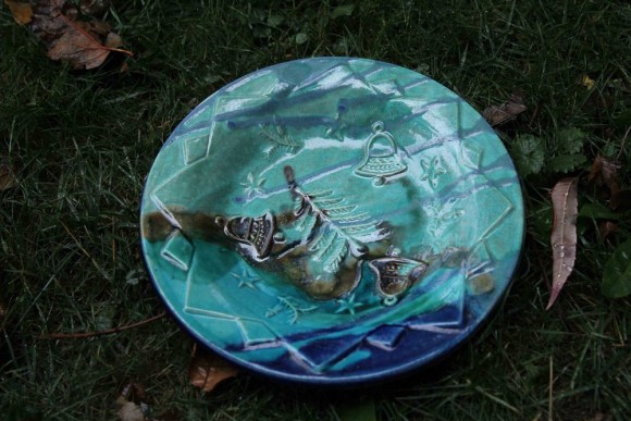 Фарфоровая новогодняя тарелка .Европа. Середина 20 века