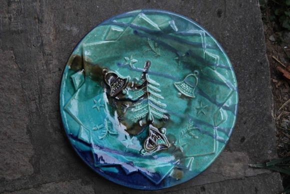 Фарфоровая новогодняя тарелка .Европа. Середина 20 века