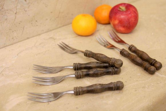 Винтажные вилки с деревянной ручкой