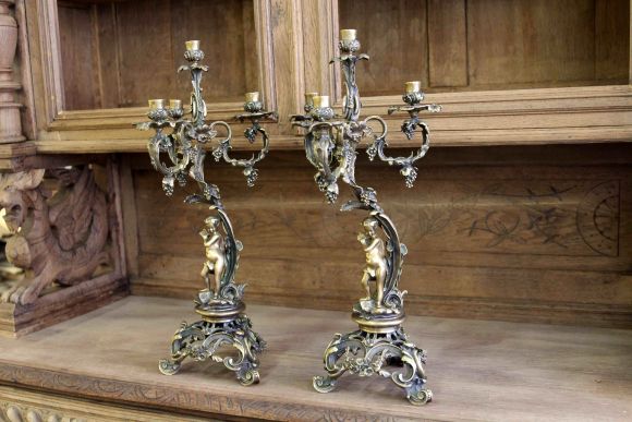 Роскошные бронзовые канделябры