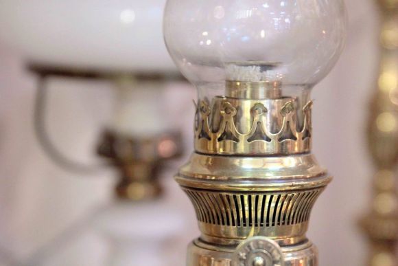 Латунная лампа. Керосинка. KOSMOSBRENNIR.Европа. Начало 20 века