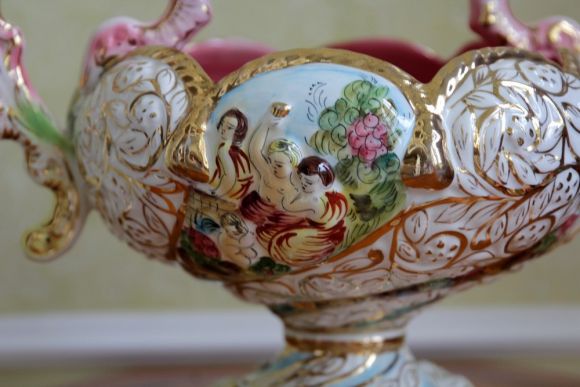 Антикварная ваза - конфетница, Италия Каподимонте