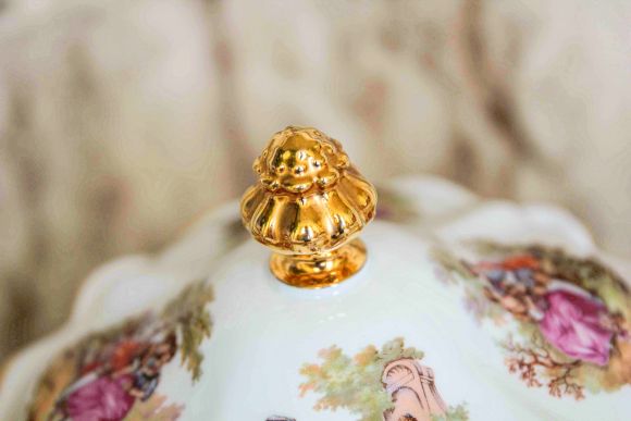 Немецкая супница - террин ручной работы LOVE  STORY