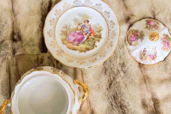 Немецкая супница - террин ручной работы LOVE  STORY