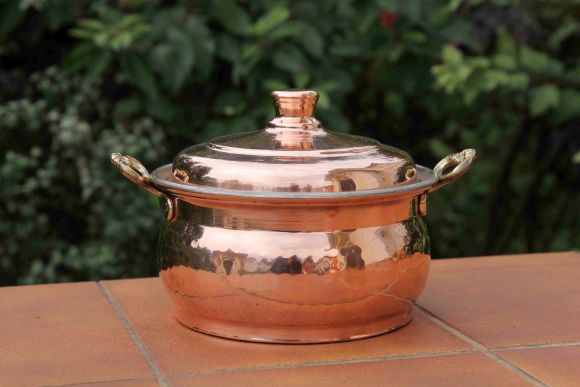 Винтажная Медная полированная кастрюля. 