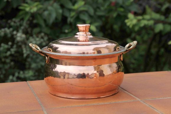 Винтажная Медная полированная кастрюля. 