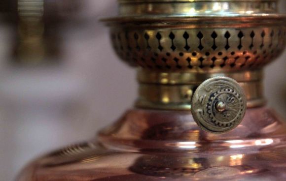 Редкая медная старинная лампа. Европа. Начало 20 века