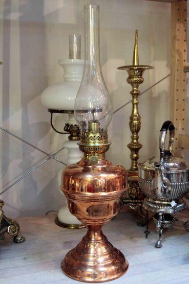 Редкая медная старинная лампа. Европа. Начало 20 века