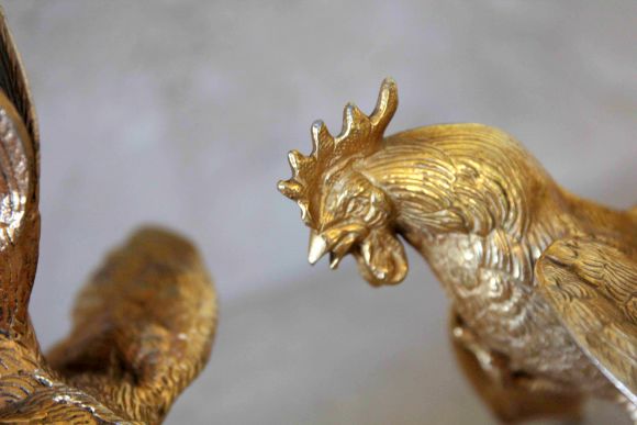 Бои петушков - золоченая латунь. Европа