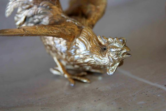 Бои петушков - золоченая латунь. Европа