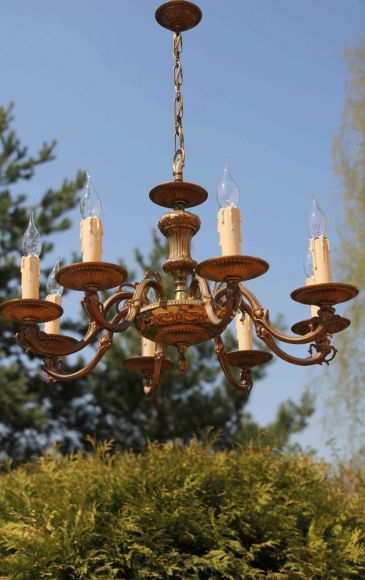 Очень красивая, антикварная люстра. Европа. Начало 20 века