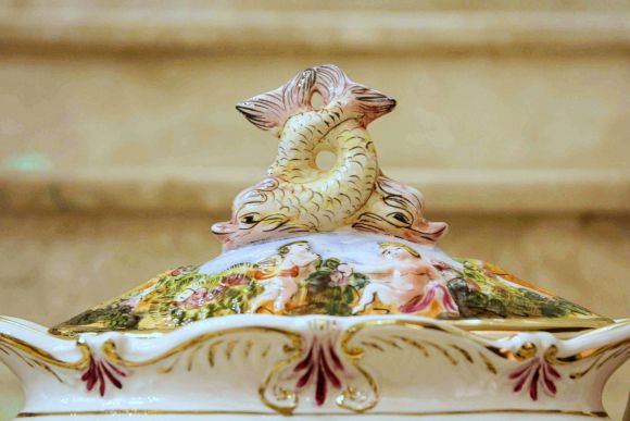 Невероятная супница - ваза ЛАДЬЯ Capodimonte