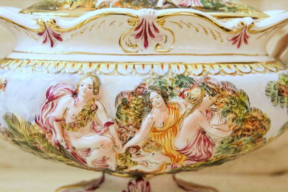 Невероятная супница - ваза ЛАДЬЯ Capodimonte