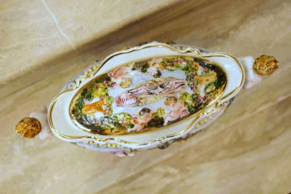 Невероятная супница - ваза ЛАДЬЯ Capodimonte