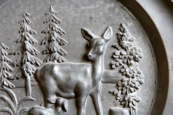 Оловянная тарелка - житель леса - Благородный Олень