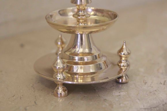 Нарядный антикварный подсвечник с клеймом. Россия. Начало 20 века