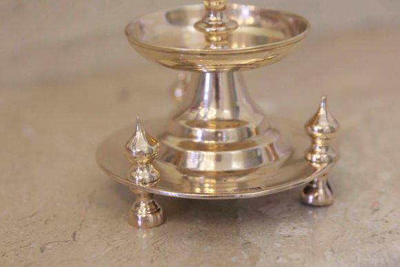 Нарядный антикварный подсвечник с клеймом. Россия. Начало 20 века