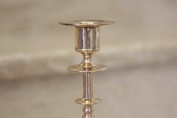 Нарядный антикварный подсвечник с клеймом. Россия. Начало 20 века