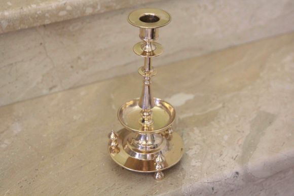 Нарядный антикварный подсвечник с клеймом. Россия. Начало 20 века