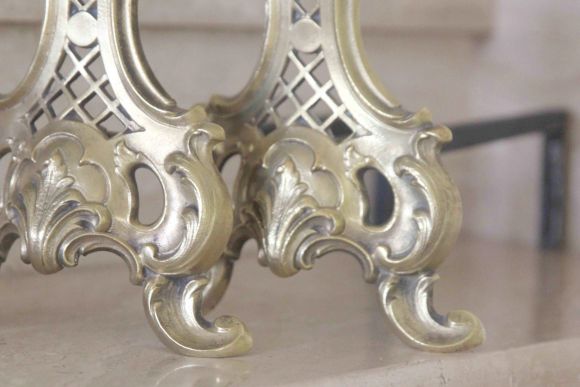 Ажурные бронзовые таганы для камина
